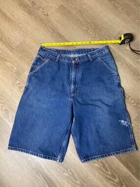 Vintage Y2K Cross Colours Baggy Carpenter Denim Shorts – Size 32 – Embroidered